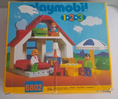 Buy VINTAGE 1999 Playmobil 123 House With Family 6802 READ DISCRIPTION • 17.99£