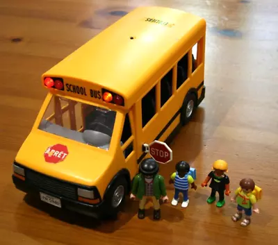 Buy PLAYMOBIL School Bus With Flashing Lights & 4 Figures. French Stickers FREE POST • 14.99£