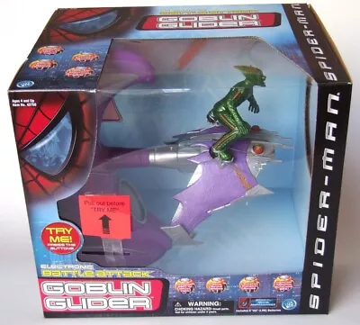 Buy Spider-Man: Electronic Battle Attack Goblin Glider With Figure, ToyBiz 2002 • 120£