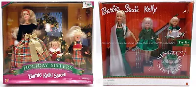 Buy 2x NrfB Holiday Sisters Gift Set: Barbie + Kelly + Stacie / Mattel 19809 & 26260 • 140.52£