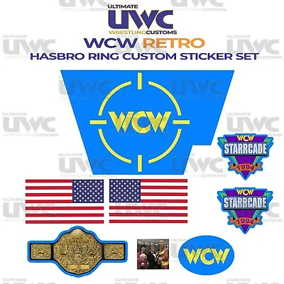 Buy Wwf Hasbro Wrestling Ring Wcw Retro Replacement Decal Sticker Self Adhesive • 15.19£