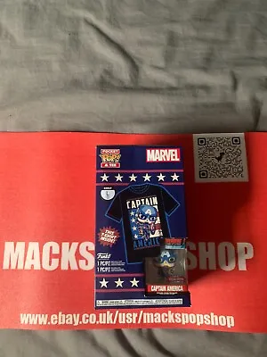 Buy Captain America Funko Pocket Pop And Tee Bundle Kids Large • 12£