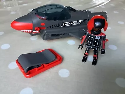 Buy Playmobil Click & Co Clickriders Shark Jet 5162 Grey Red Plane Pilot Incomplete • 9.95£