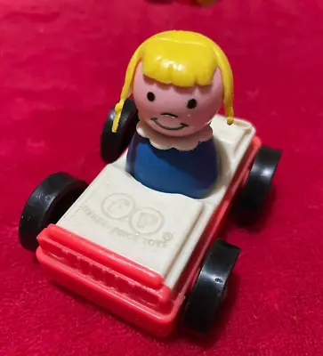 Buy Vintage Fisher Price Little People Play Family Girl In Red Car. • 5£
