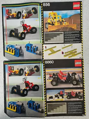 Buy 2x LEGO VINTAGE 1980 TECHNIC Instruction Manuals: Bulldozer 856 Car Chassis 8860 • 5£