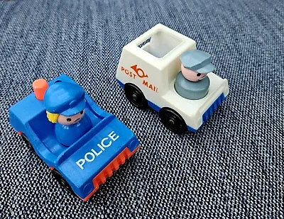 Buy Fisher Price Vintage Police Car And Police Lady Driver And Post Van With Driver • 7.99£