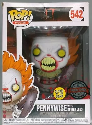 Buy Funko POP #542 Pennywise (Spider Legs) Glow IT 2017 Damaged Box With Protector • 15.99£