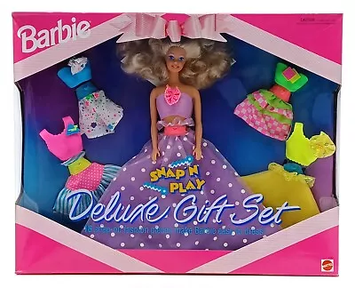 Buy 1992 Mattel 2262 Snap 'n Play Barbie 5 Fashion Deluxe Fashion Gift Set / 16 Looks • 112.56£