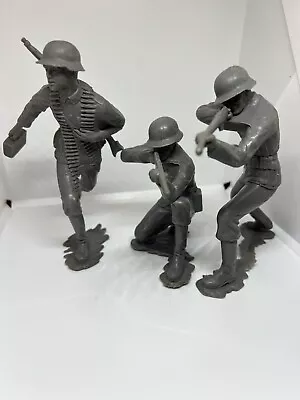 Buy 3 Vintage Louis Marx 1963 WW2 German Soldiers Figures 5 1/2  Tall • 33.62£