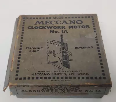 Buy Meccano No. 1a Clockwork Motor With Key  In Original Box  ( Red Working ) • 19.99£