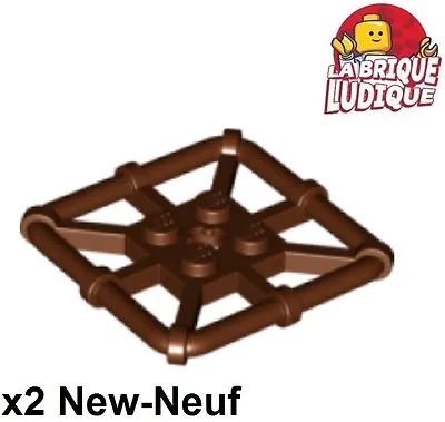Buy Lego - 2x Flat Modified 2x2 BAR Frame Square Brown/Reddish Brown 30094 New • 1.48£