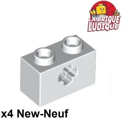 Buy LEGO Technic 4x Brick Brick 1x2 Axle Hole Hole Axis White/White 32064 NEW • 1.16£