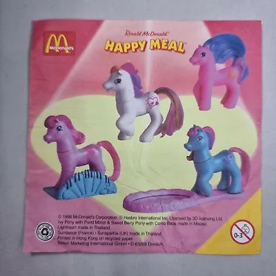 Buy 1998 McDonalds Hasbro My Little Pony Figure Toy Collection - Paper Insert Poster • 3.99£