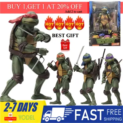 Buy 7  Ninja Turtles 1990 Movie NECA TMNT Teenage Movable Toy Mutant Action Figure . • 17.09£