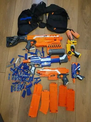 Buy Nerf Gun Bundle, Attachments, Bullets And Vest. • 35£