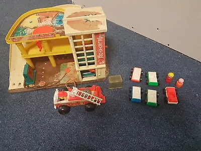 Buy Fisher Price Vintage Garage And Fire Truck • 44£