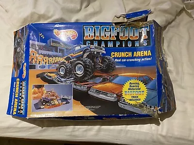 Buy Vintage Hot Wheels BIGFOOT Champions Crunch Arena Playset 1990 • 9.95£