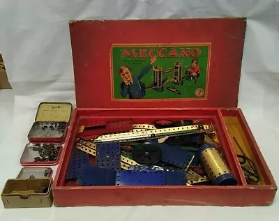 Buy Vintage 1930's - 40's Meccano Set With Original Box 50+ Pieces • 7.50£