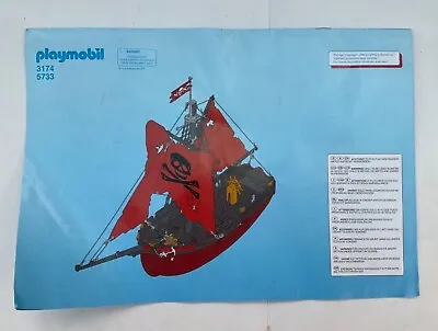 Buy PLAYMOBIL PIRATES - 3174/5733 Red Corsair Pirate Ship Build Instruction Manual • 5.99£