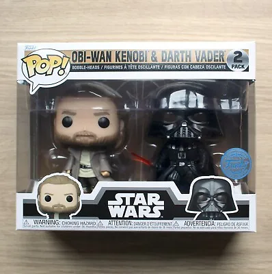 Buy Funko Pop Star Wars Obi-Wan Kenobi & Darth Vader 2 Pack + Free Protector • 39.99£