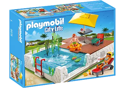 Buy Playmobil 5575 Swimming Pool With Terrace Luxury Summer Mansion Fun New Boxed • 61.44£
