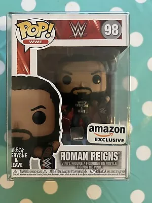 Buy WWE - Roman Reigns Funko Pop! #98 Amazon Exclusive. In Pop Protector • 35£
