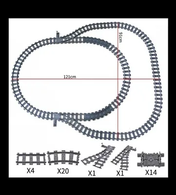 Buy Lego Compatible City Train Set - Starter Train Track For Kid's  • 39.99£