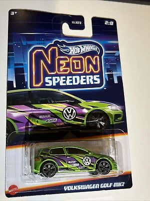 Buy 2023 Hot Wheels Neon Speeders 2:8 2/8 VOLKSWAGEN GOLF MK7 GREEN • 8.21£