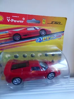 Buy New Powered By Shell V-Power Hot Wheels Mattel Red Ferrari F50 1:38 Scale 3+  • 14.99£
