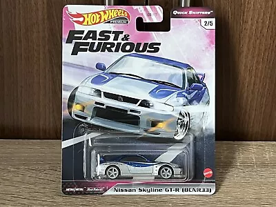Buy Hot Wheels Premium Quick Shifters Fast & Furious Nissan Skyline GT-R R33 • 20£