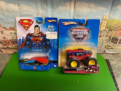Buy Hotwheels Superman Die Cast Models Motorcycle And Monster Truck • 10£