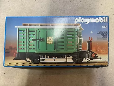 Buy Boxed Vintage Playmobil Train Trailer A.s.butcher’s Stall 4121 • 46£