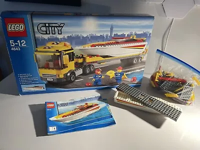 Buy Lego City 4643 Power Boat Transporter, 100% Complete With Box • 20£