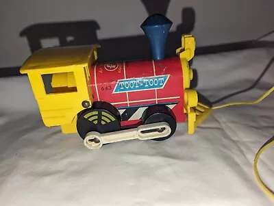 Buy Fisher Price Train Pull Toy TOOT-TOOT Wooden #643 Vintage Made In USA 1964 • 11.37£