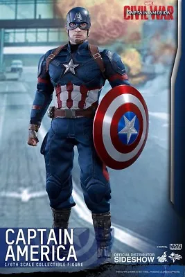 Buy Hot Toys Captain America Civil War Chris Evans Steve Rogers 1:6 Figure UK MINT! • 379.99£