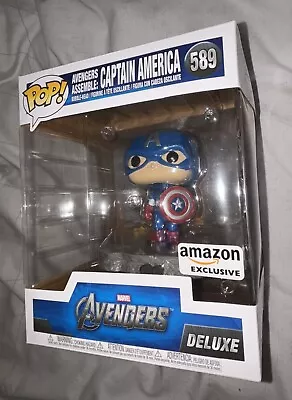 Buy Funko Pop! Deluxe 589 Captain America Exclusive Figure Marvel Avengers Assemble • 25£