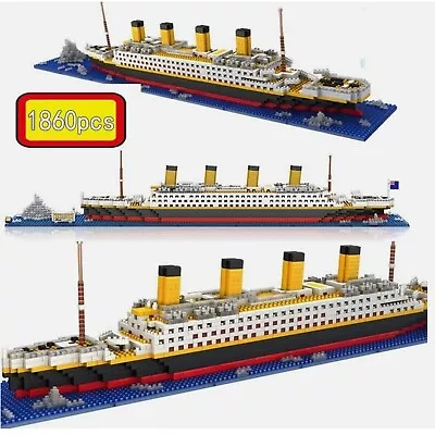 Buy Titanic Model Building Blocks Set [1860 Pieces] *NEW* (UK Supplier- Not LEGO) • 23.99£