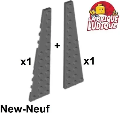 Buy Lego Pair Wing Wedge Flat 12x3 Left+Right Dark Grey 47397 47398 New • 1.45£