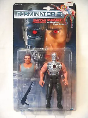 Buy Battle Damage Terminator 2 Figure New On Card Vintage 1992 Kenner • 34.99£