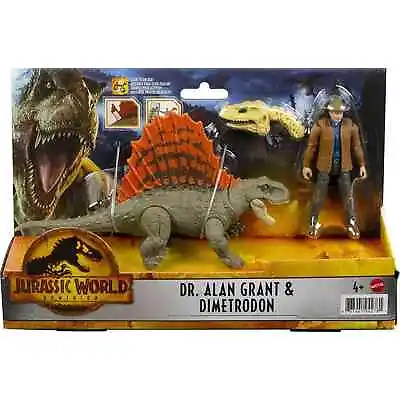 Buy Jurassic World Dominion Dr. Alan & Dimetrodon, Action Figure, Play Set, Mattel • 33.76£