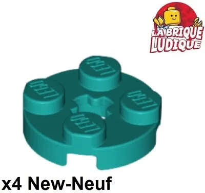 Buy LEGO 4x Flat Round Plate Round Axle Hole 2x2 Dark Turquoise Dark 4032 New • 1.32£