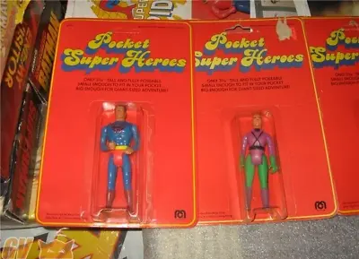Buy SUPERMAN MEGO POCKET SUPER HEROES - SET OF 4 RED CARDS FIGURES MOC, Rare Set!!! • 342.36£