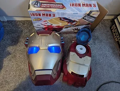 Buy Marvel Iron Man 3 ARC FX Mission Mask & Gauntlet Nerf Blaster Lights & Sound • 20£