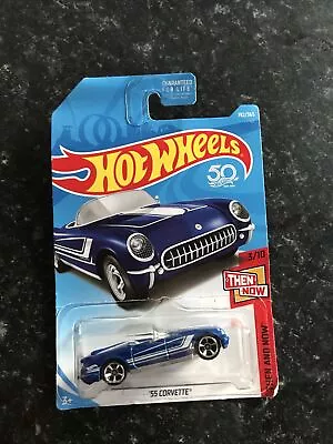 Buy Hot Wheels Car 1:64 Diecast  Hotwheels  Cars MATTEL ‘55 Corvette Blue Hot Rod • 2.99£