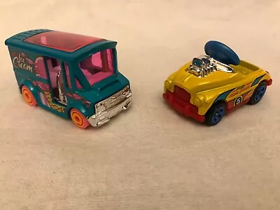 Buy Hot Wheels Blue Pink Ice Cream Truck & Yellow Pedal Driver Bundle VGC • 5.99£