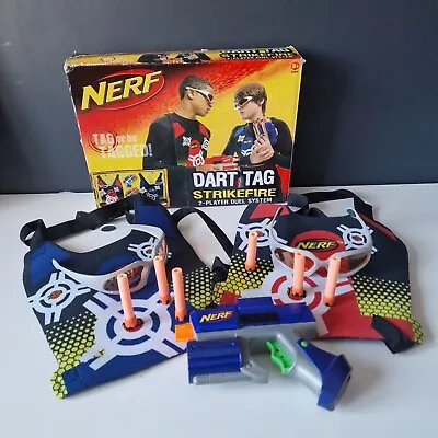Buy NERF Dart Tag Strikefire Bundle - 2x Vests, 2x Glasses, Blue Nerf Gun With Ammo • 12.99£