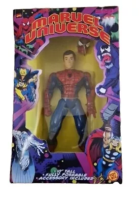 Buy Marvel Universe 10” Fully Poseable Spider-Man 1998 Toy Biz Figure • 30£