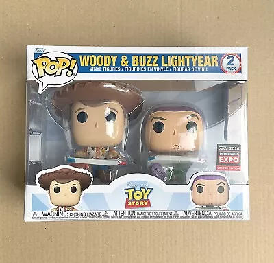 Buy Funko Pop Disney Toy Story Woody & Buzz Lightyear 2-Pack C2E2 + Free Protector • 59.99£