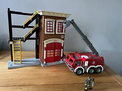 Buy Fisher Price Large Fire Station Playset With Fire Engine And 1 Figure • 16.99£