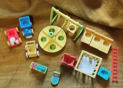 Buy Vintage Fisher Price Little People ~ Scales Sewing Machine Cars Etc • 4£